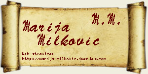 Marija Milković vizit kartica